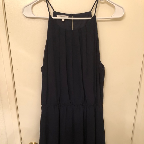 Navy blue high neck style dress - Picture 2 of 2